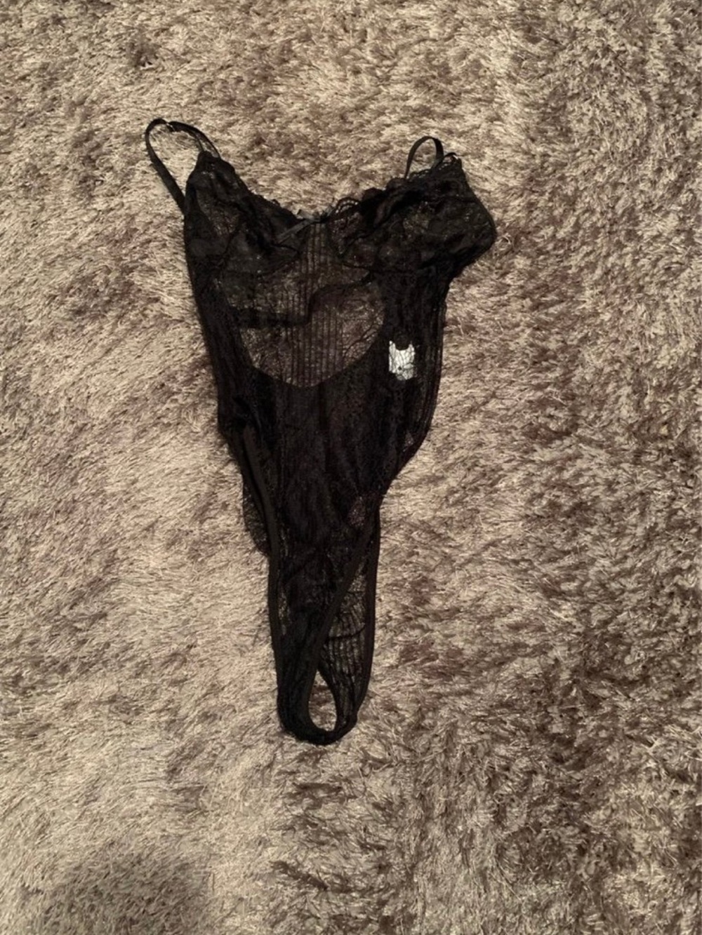 Sheer Black Lace Bodysuit with Delicate Straps